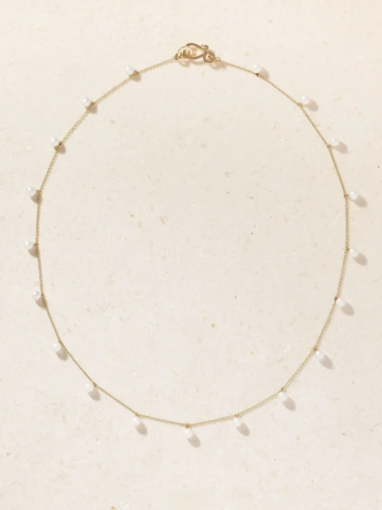 Lou Lou 14-karat recycled gold pearl necklace