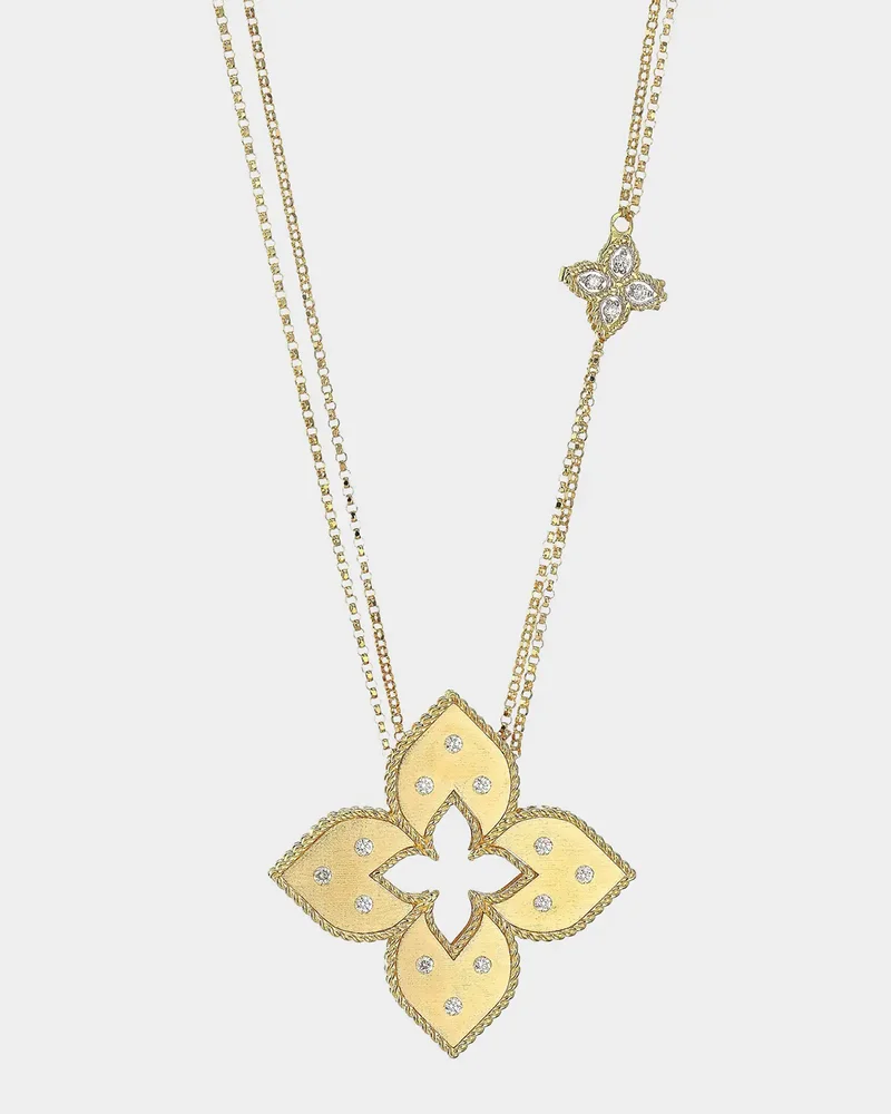 Venetian Princess 18K Yellow Gold & Diamond Pendant Dual-Chain Necklace