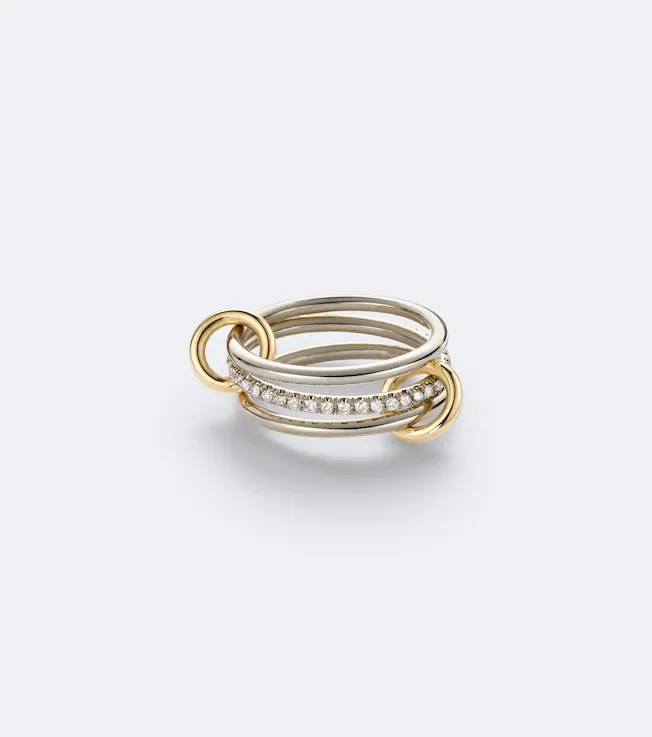 Sonny sterling silver and 18kt gold ring with diamonds
