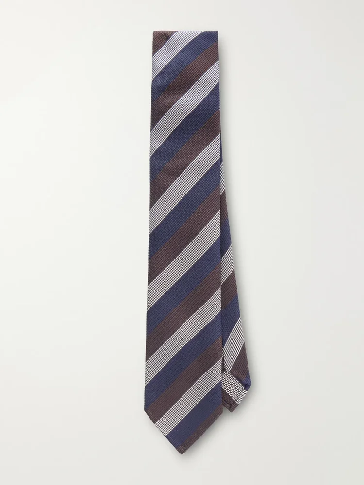 8cm Striped Silk-Jacquard Tie