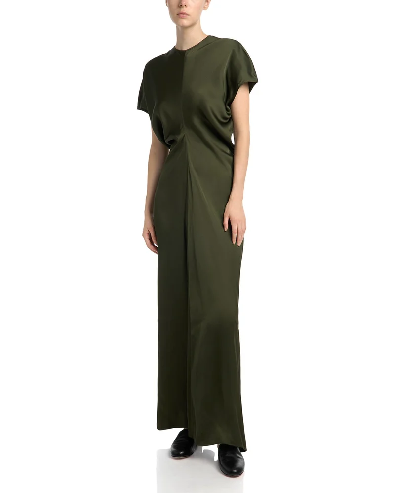 Slouch Waist Satin Maxi Dress