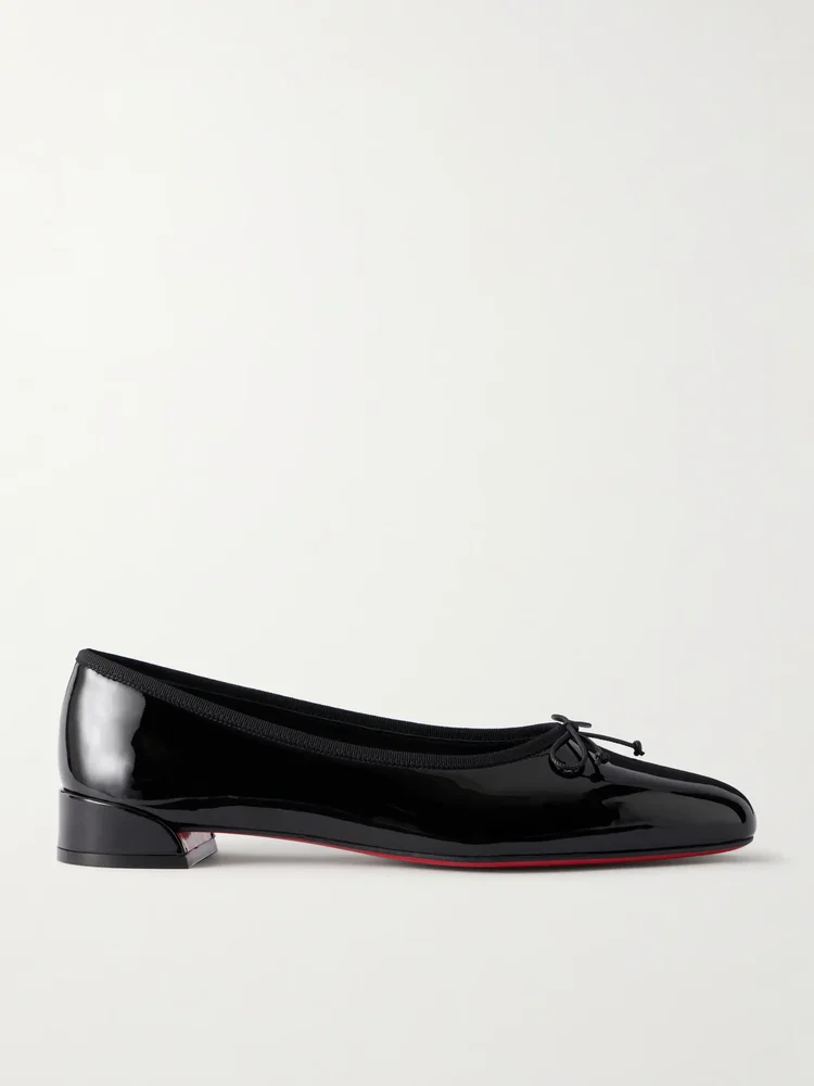 Sweetie Jane ribbon-detailed patent-leather ballet flats