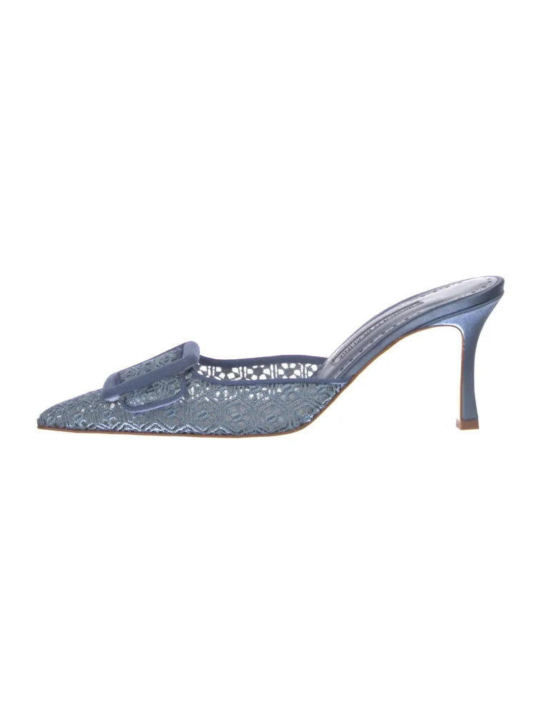 Mesh Lace Pattern Mules