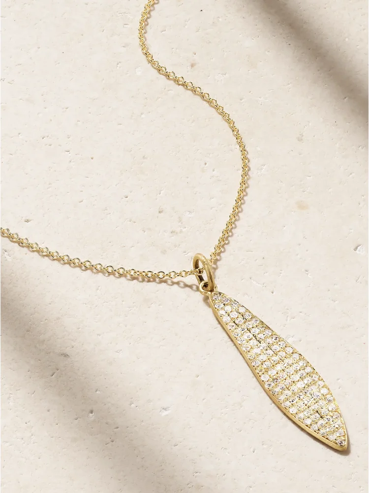 Falling Leaf 18-karat gold diamond necklace