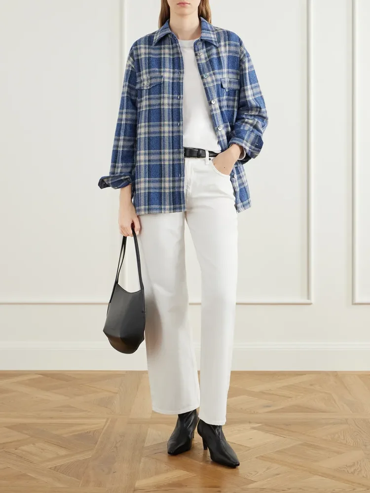 Checked cotton-flannel shirt