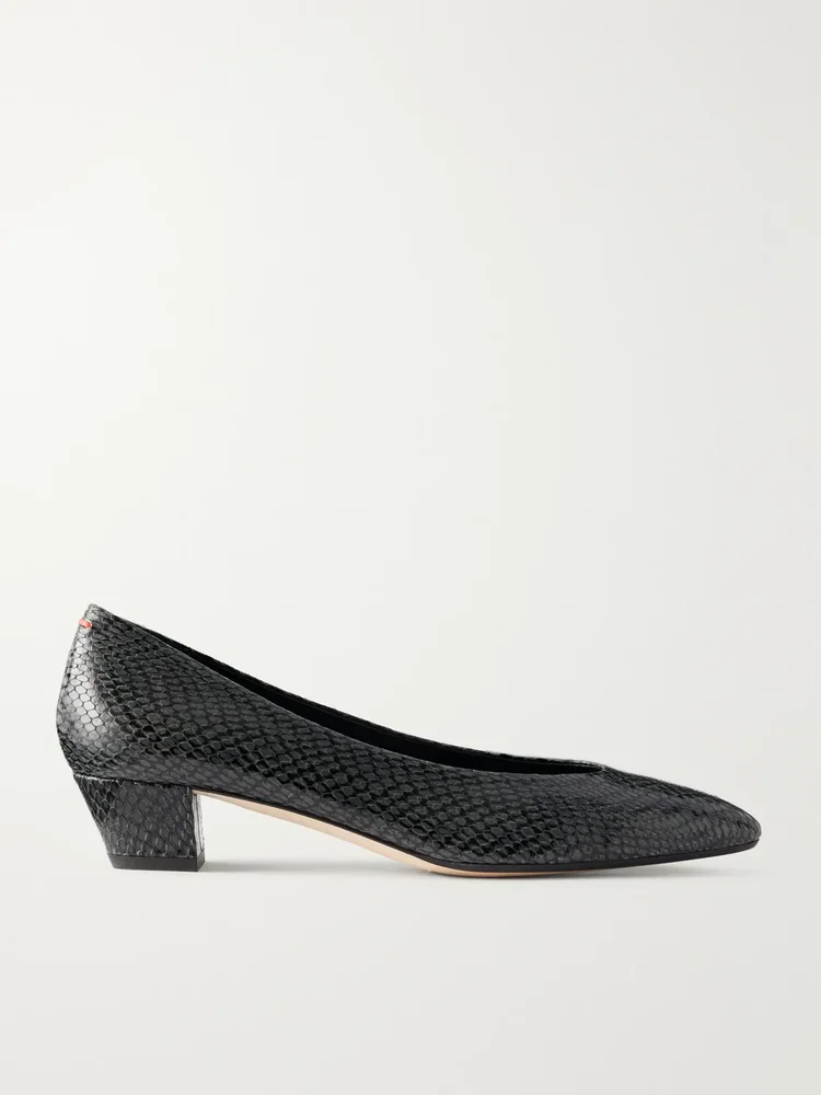 Helia 35 snake-effect leather pumps