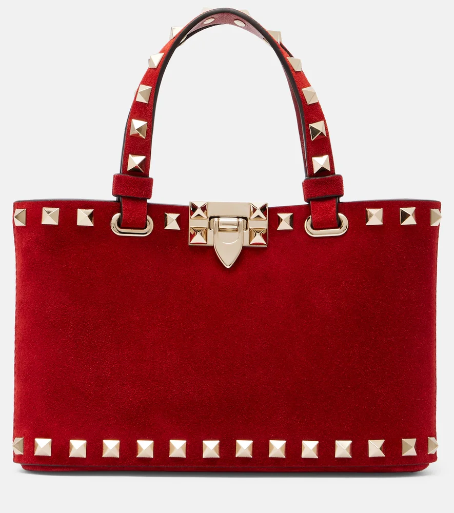 Rockstud Mini Suede Tote Bag