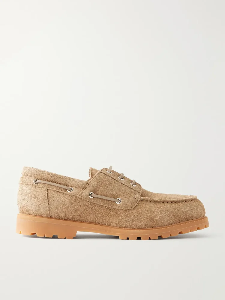 Lace-Up Boat Suede Shoes