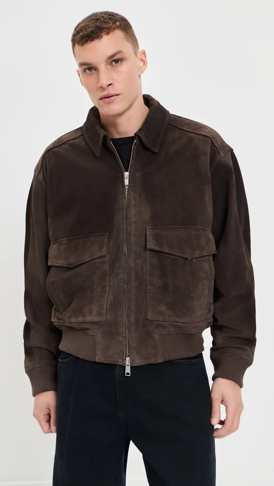 Emil Suede Bomber Jacket