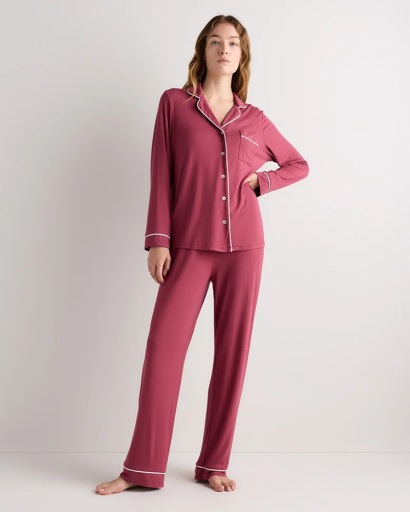 Bamboo Jersey Long Sleeve Pajama Set