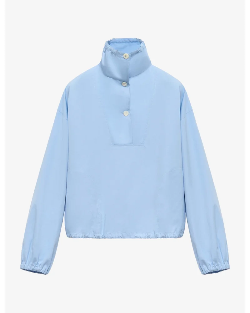 Funnel-Neck Cotton Blouson