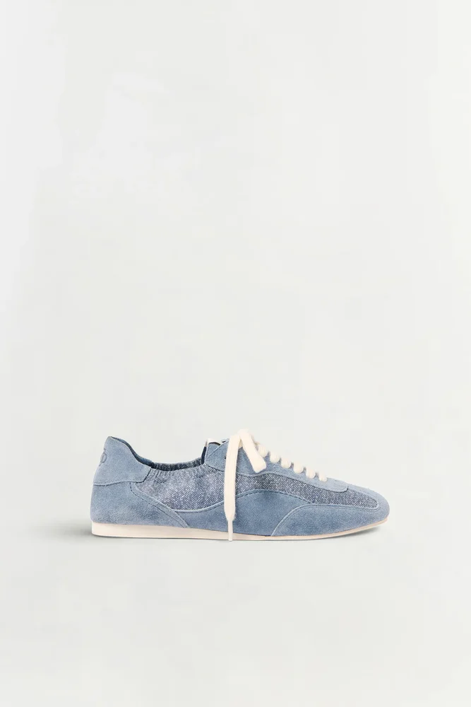 Georgie Denim Leather Combo Sneaker
