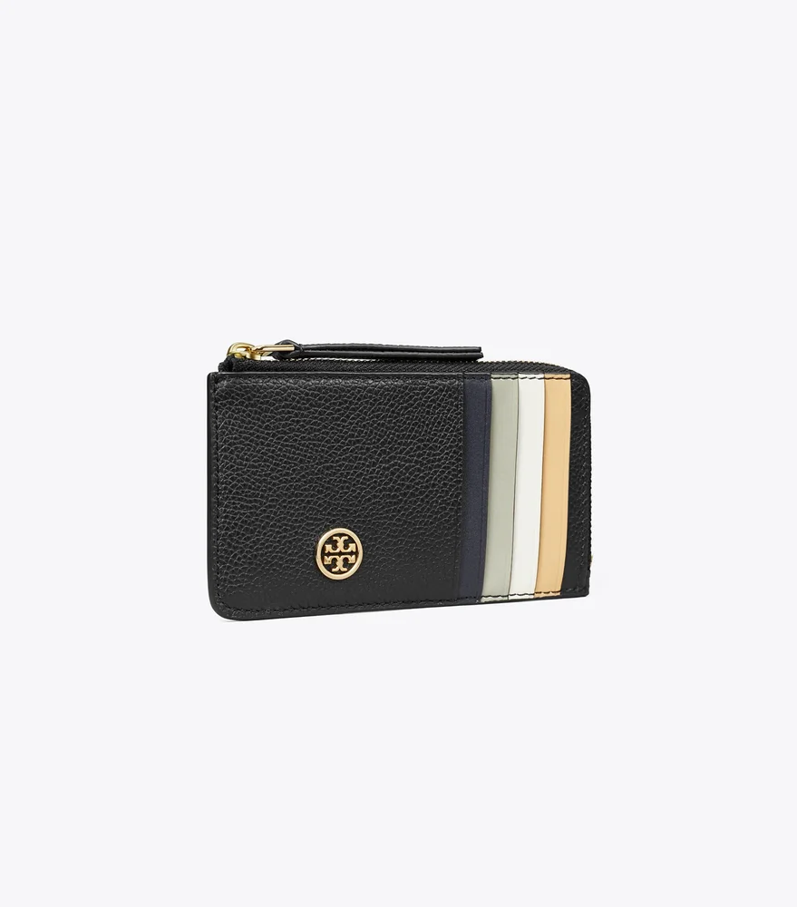 Robinson Pebbled Top-Zip Card Case