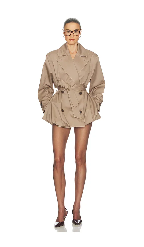 Short Bubble Hem Trench