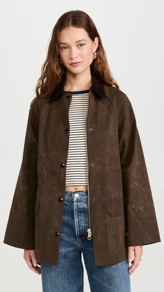 Chiltern Street Barn Jacket In Waxed Cotton