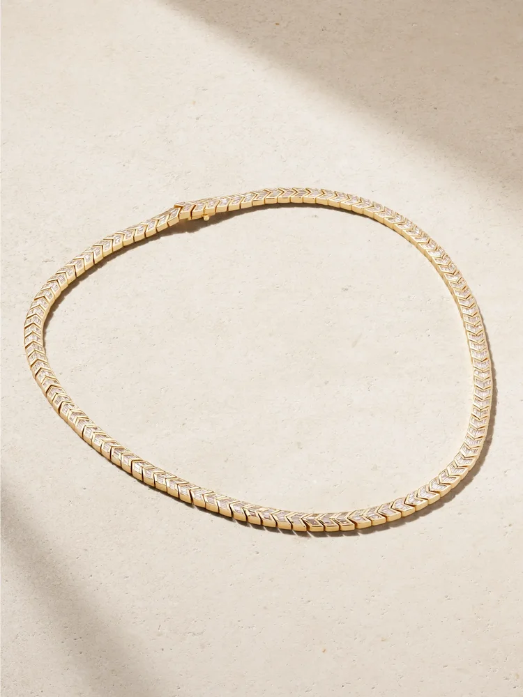 Arrow 18-karat gold diamond choker
