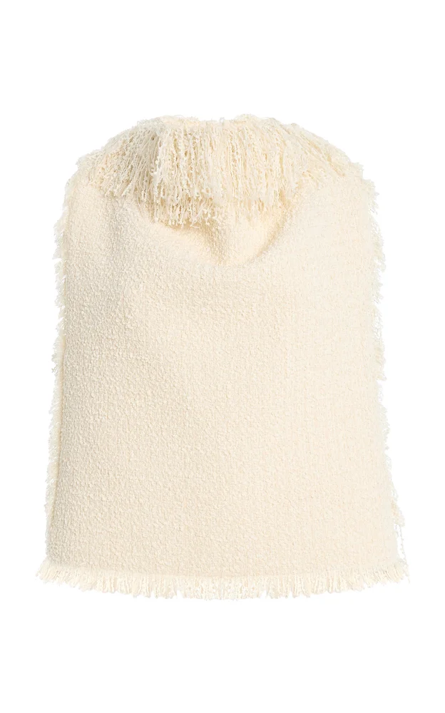 Textured Fringed Boucle Top