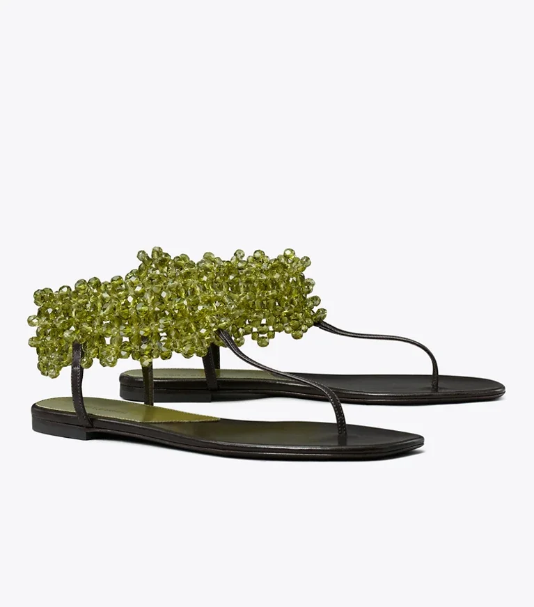BEADED FLAT SANDAL