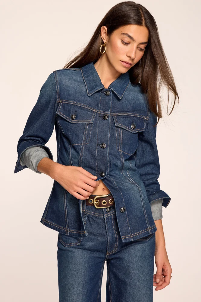Ramy Brook Dani Fitted Denim Jacket