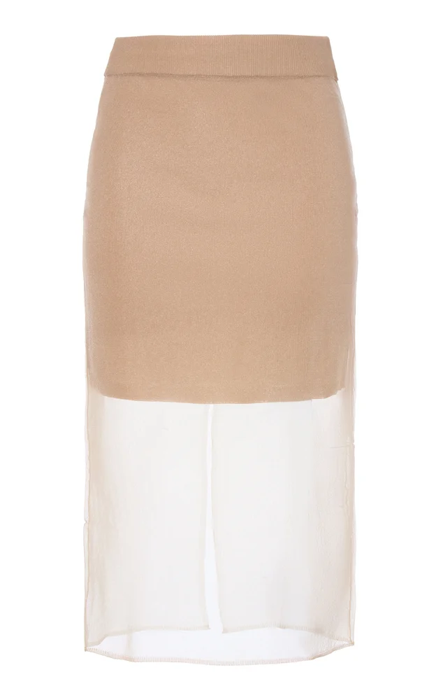 Sheer Chiffon Midi Skirt