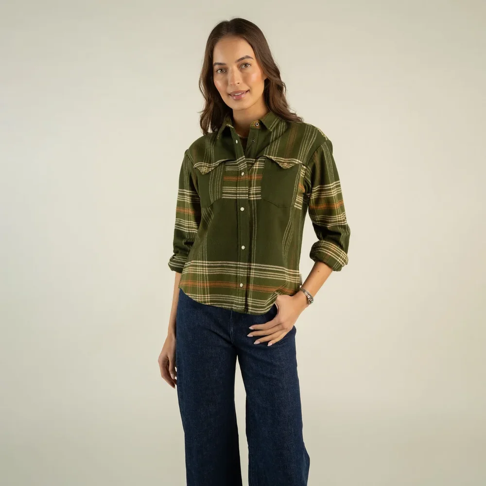 Durango Pearlsnap Flannel - Green