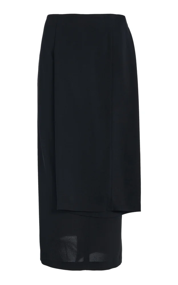 Twisted Crepe Knee-Length Skirt