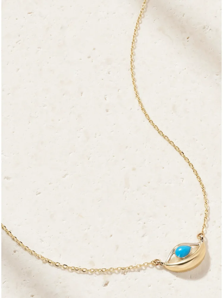 18-karat gold turquoise necklace