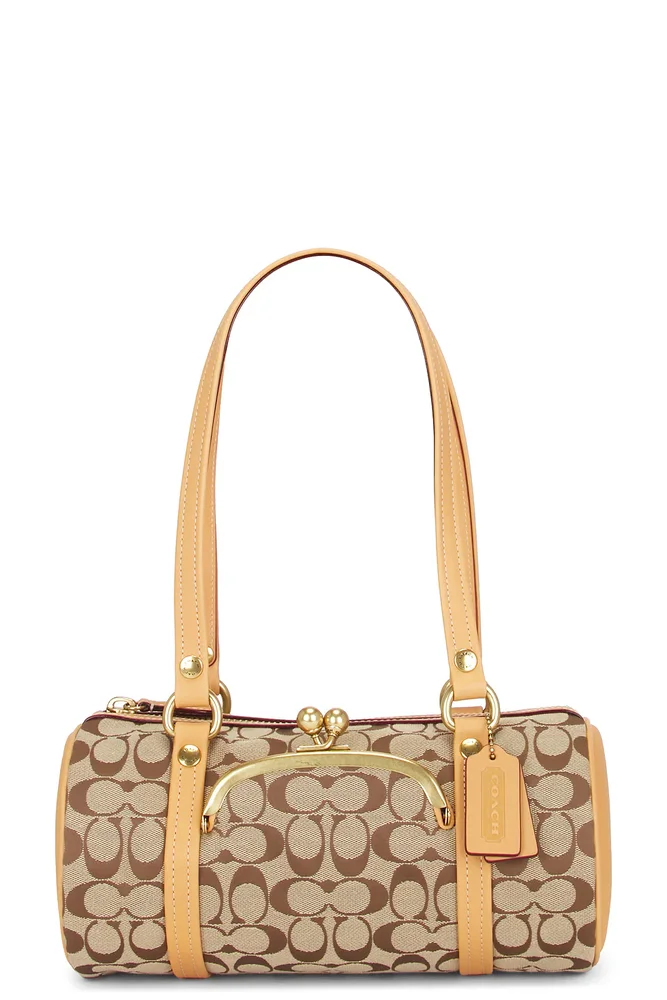 The Coach Originals Signature Jacquard Kisslock Barrel Bag 28