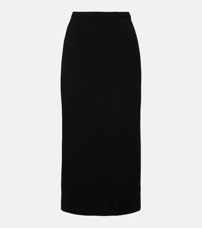 Wool-blend midi skirt