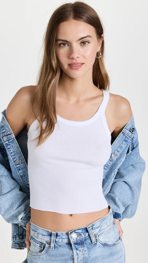 Cropped Ribbed Tank Top