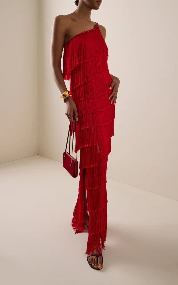 Isidora Fringed Silk-Blend Maxi Dress