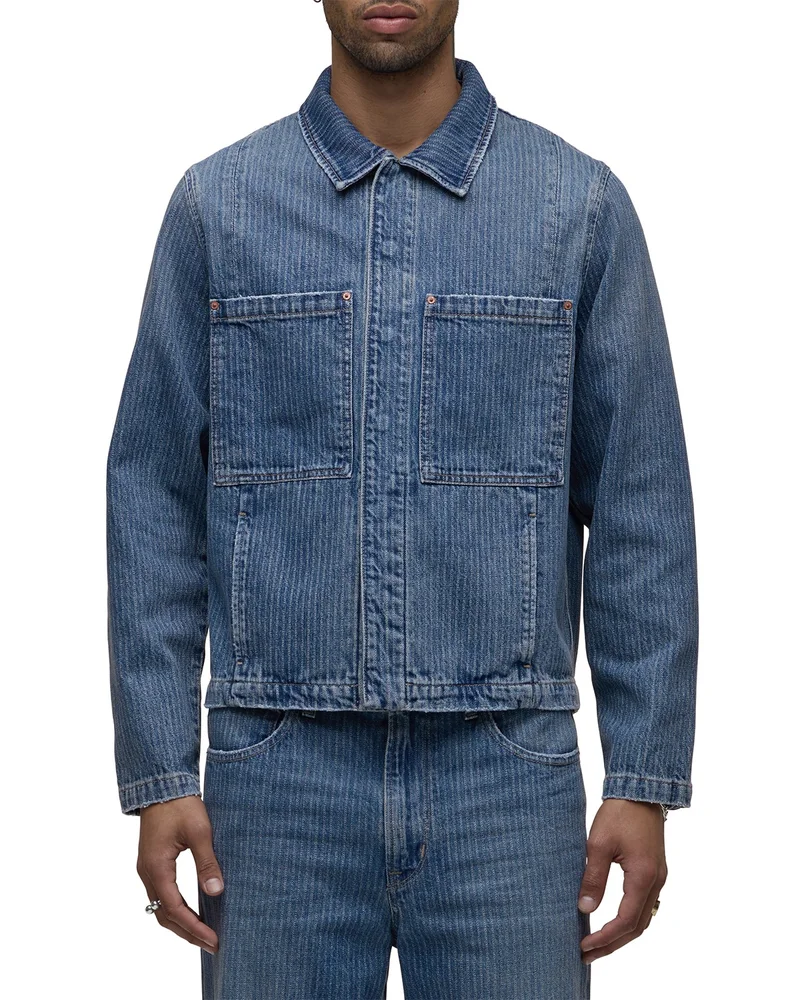 Striped Denim Work Jacket