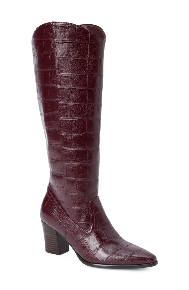 Kirby Croc Embossed Faux Leather Boot