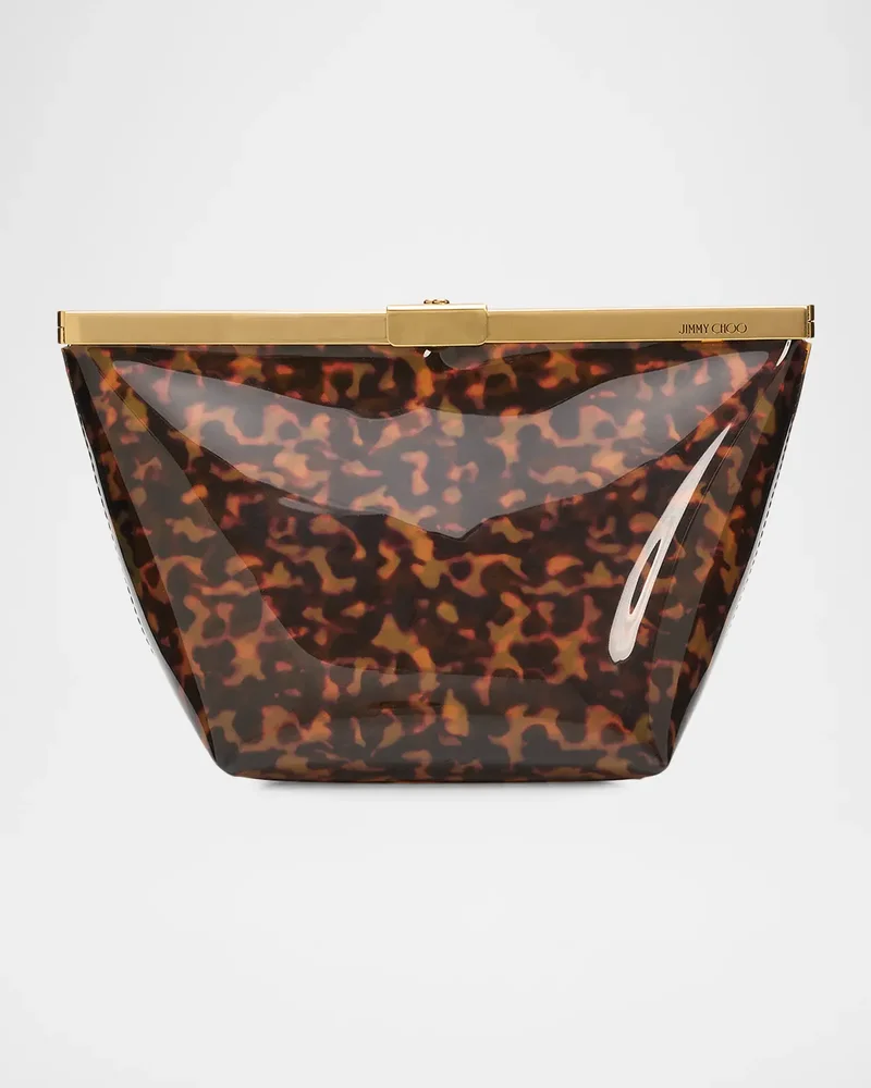 Ganache Transparent Tortoiseshell Clutch Bag
