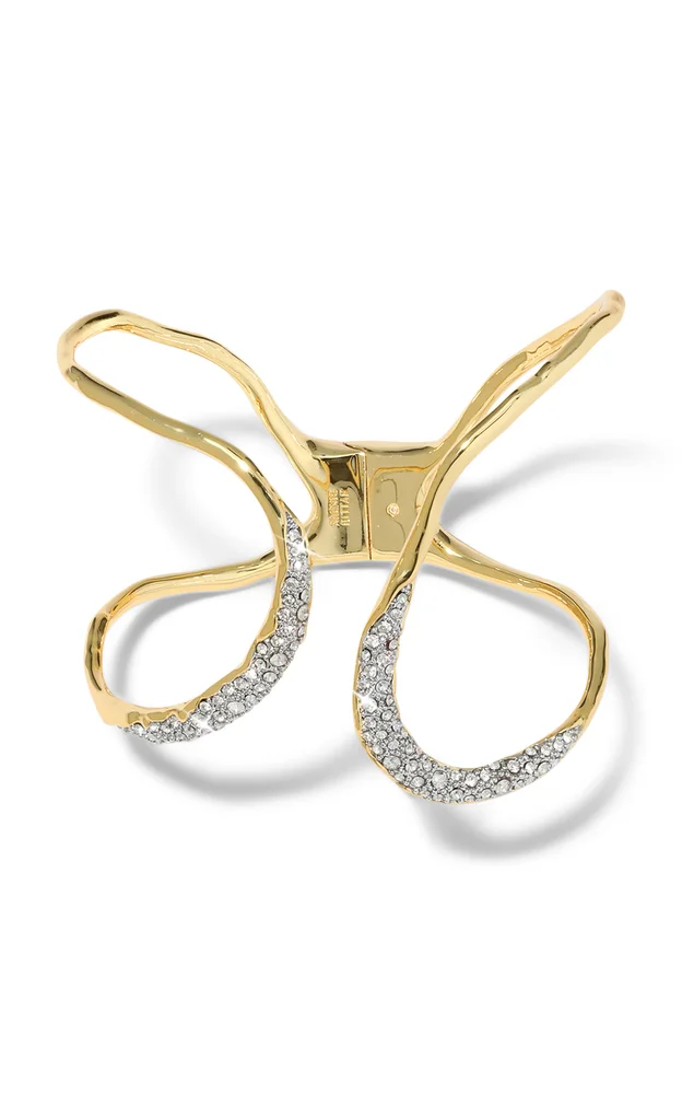 Solanales 14K Gold-Plated Crystal Cuff Bracelet