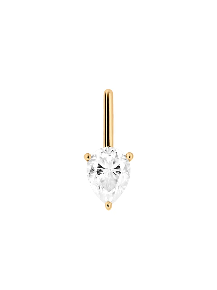 Hendry Pear-Cut Bar Stud Earring in Moissanite