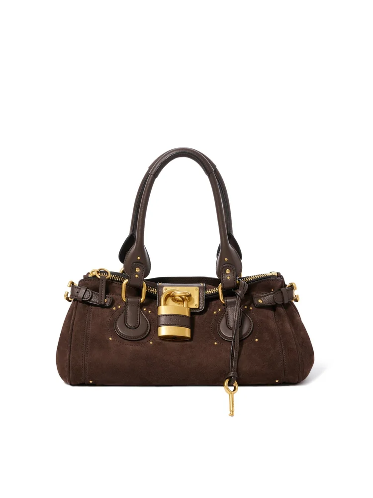 Paddington Bag in Suede Leather, Kohl Brown