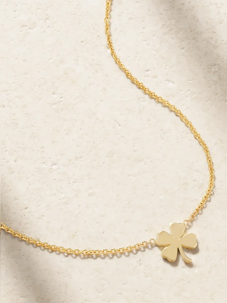 Mini Clover 18-karat gold necklace
