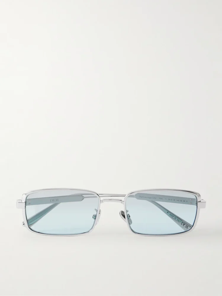 DiorCannage S2U rectangular-frame silver-tone sunglasses