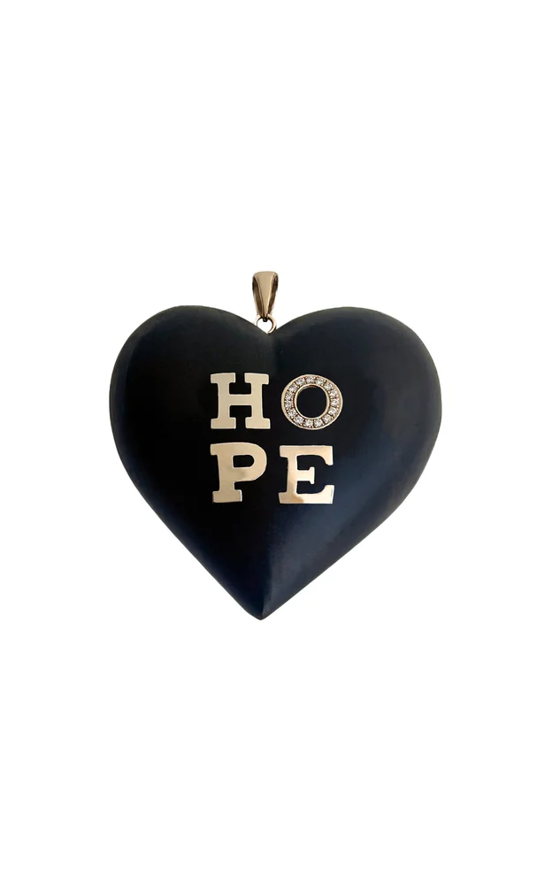 Hope 14K Yellow Gold Ebony Pendant