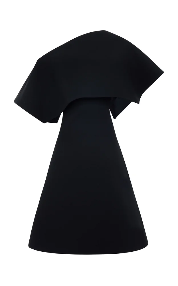 Asymmetric Big Collar Mini Dress