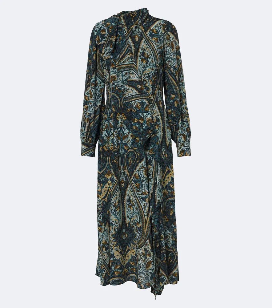 Sabrina silk crêpe de chine midi dress