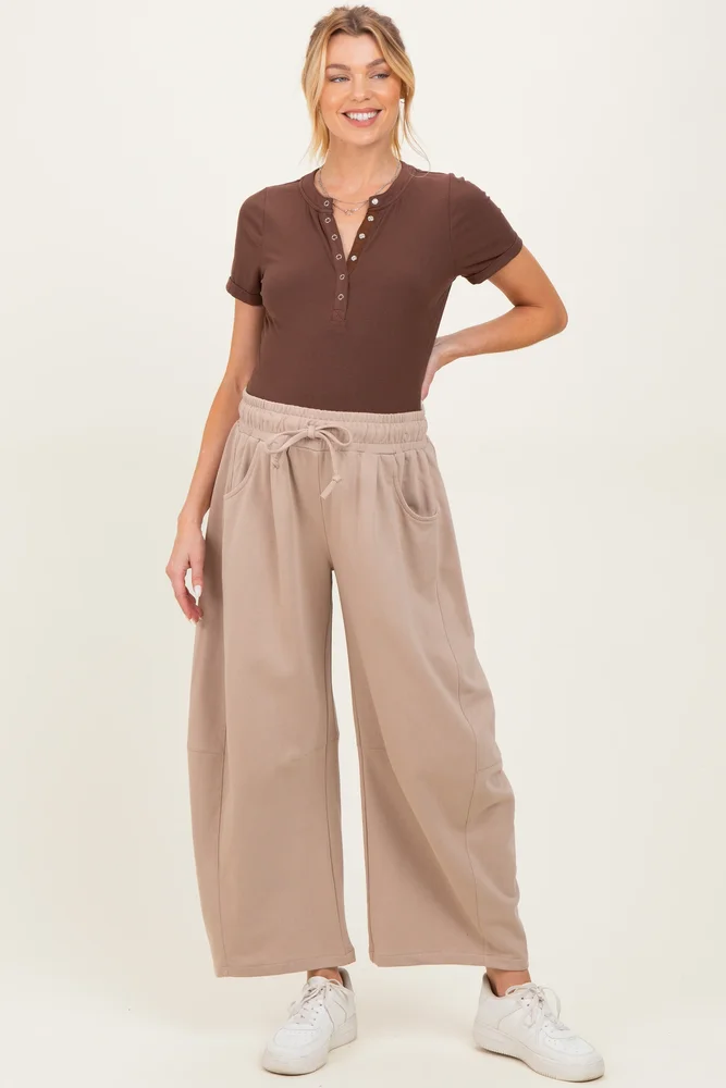 Barrel Leg Terry Maternity Sweatpants