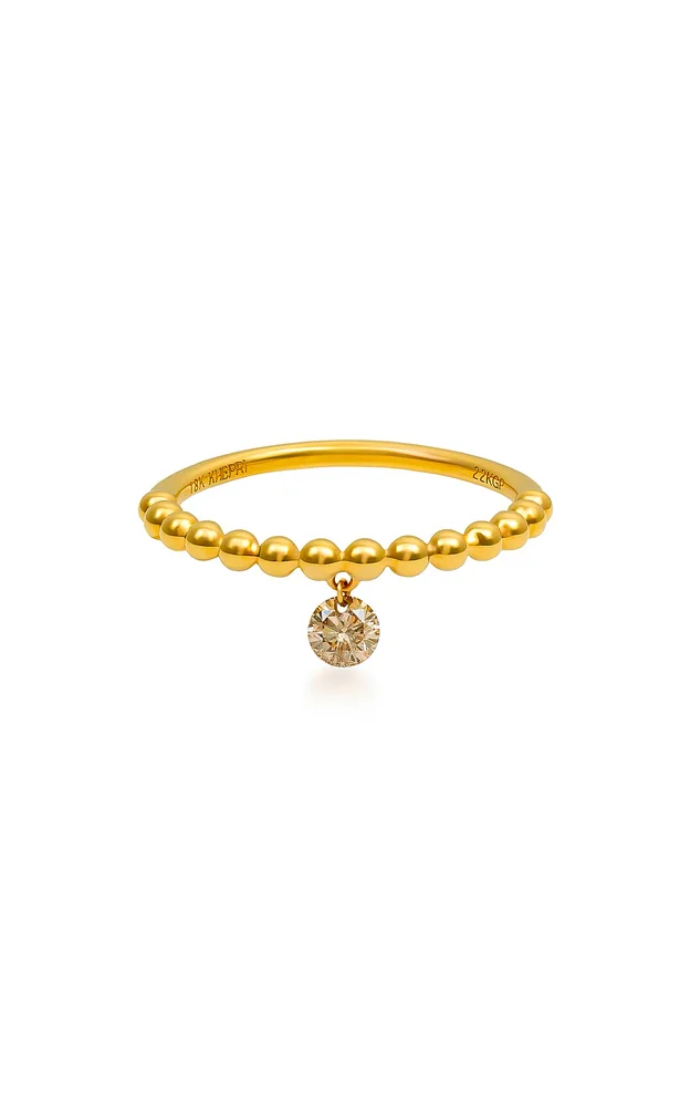Fancy Color Drilled Diamond Drop Ring