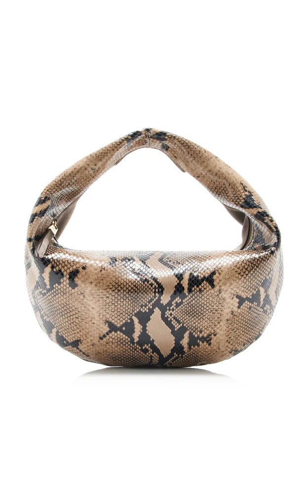 Olivia Medium Python-Embossed Leather Hobo Bag