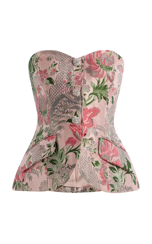 Wes Floral Jacquard Corset Top