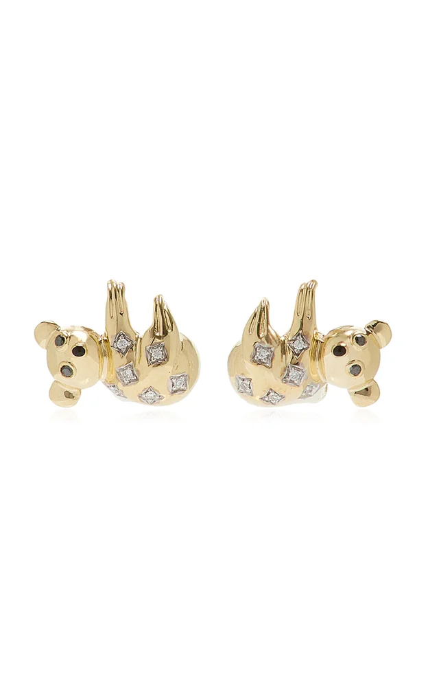 Koala 9K Yellow Gold Multi-Stone Earrings