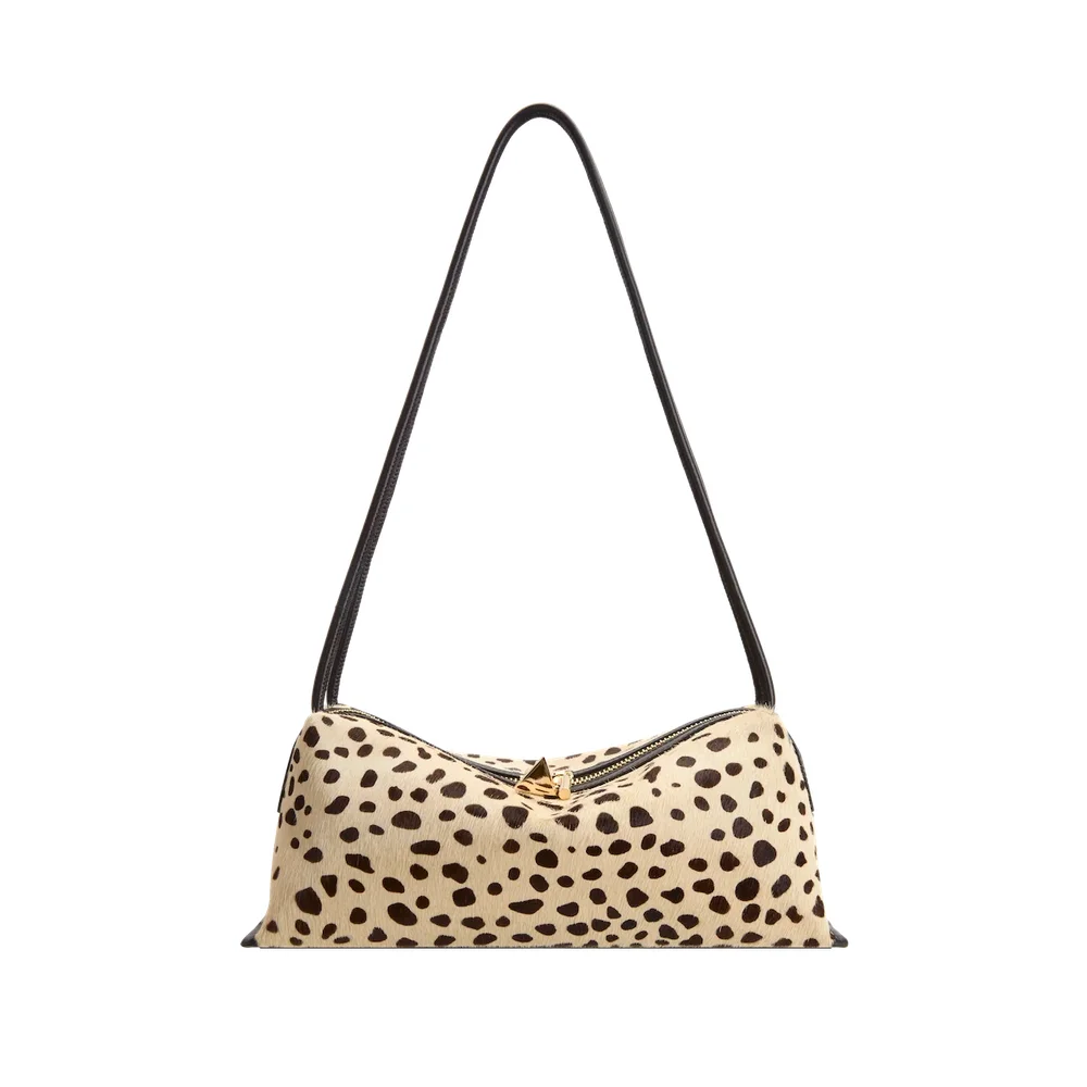 Cheetah Calf Hair Café Midi Bag