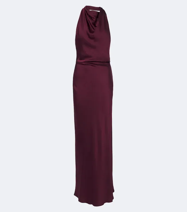 Reannon halterneck satin gown