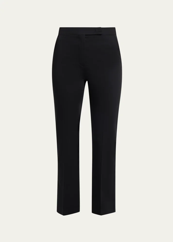Cotton-Stretch Slim-Leg Ankle Pants